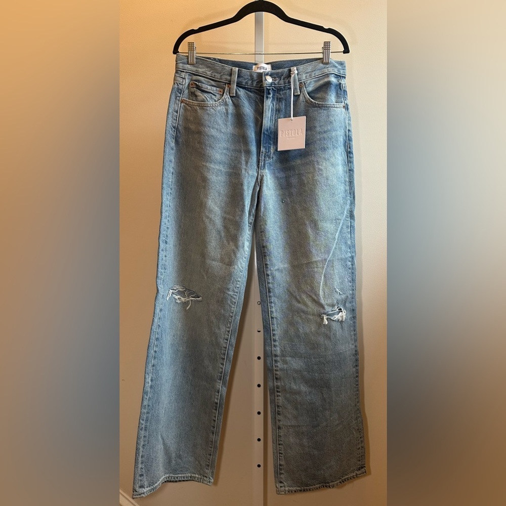 Pistola Hendrix High Rise Wide Leg Jeans Apprentice Distressed NWT Size 27 - Picture 7 of 16
